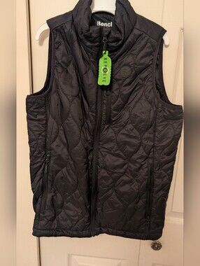 Bench Black Quilted Puffer Vest